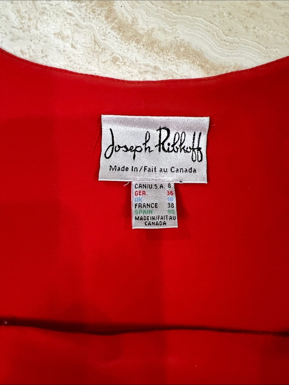 Joseph Ribkoff Bright Red-Orange Square-Neck Tank - Picture 4 of 9